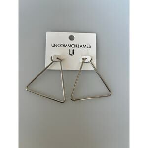 NWT Brand New Uncommon James Silver Chemistry Design Triangle Clasp Earrings 2"